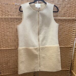 Sail to Sable - tan suede & shearling long vest